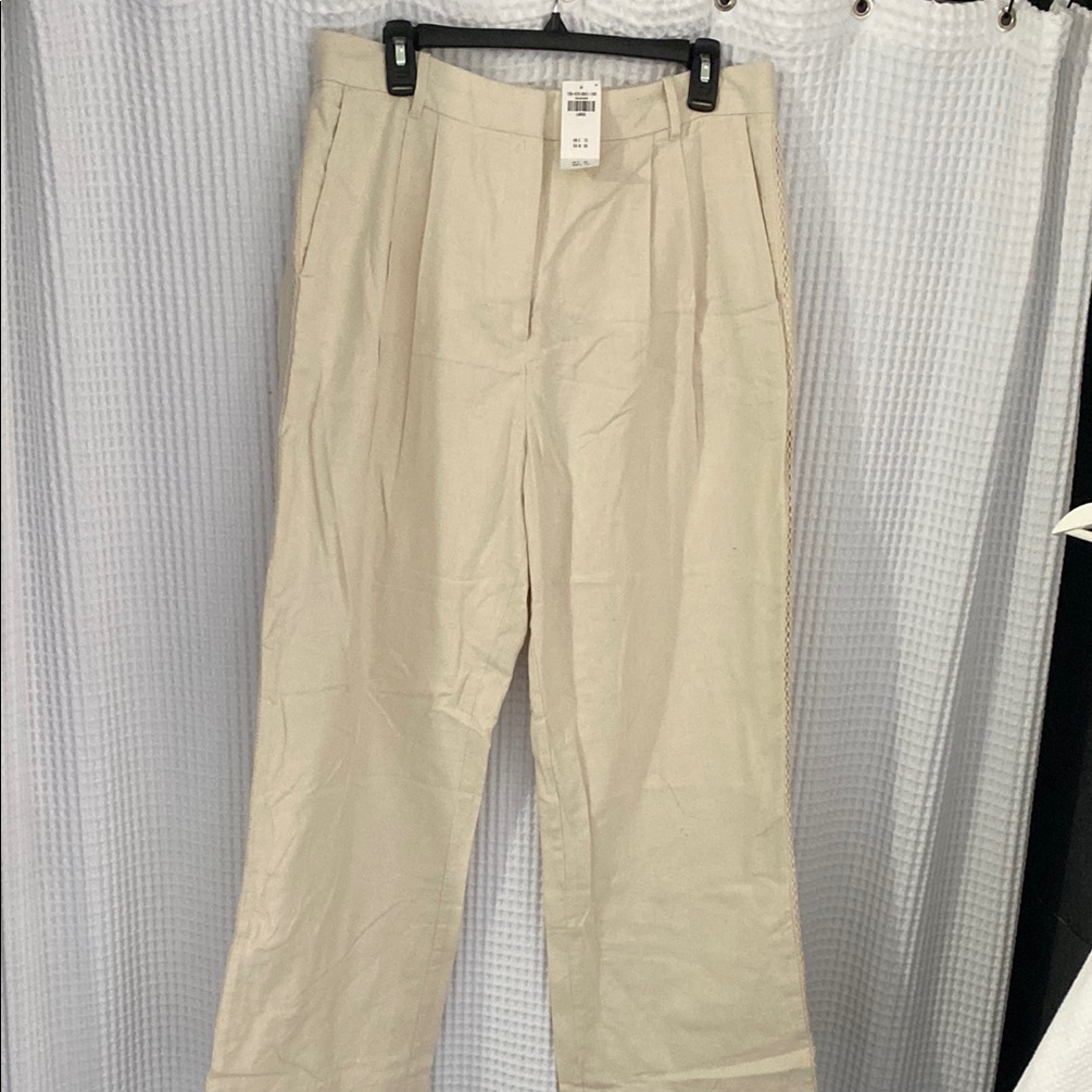 Abercrombie & Fitch Cream Wide Leg Pants